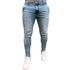 Calça Alfaiataria Jeans Social Azul Clara Skinny Masculina
