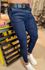 Calça Alfaiataria Jeans Social Azul Escura Skinny Masculina