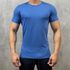 Camiseta Masculina Slim Basica Lisa Manga Curta Premium Azul