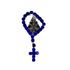 Aplique de Metal Broche para Chapéu Nossa Senhora Cruz Strass Azul