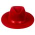 Chapéu Fedora Unissex Vermelho com Bandinha de Cetim Aba 8
