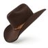 Chapéu Country Montana Premium Café Aba 10 Aveludado Unissex Bandinha de Couro Com Fivela 