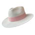 Chapéu Panamá Summer Aba Média Marfim Faixa Rosa