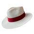 Chapéu Panamá Summer Aba Média Marfim Faixa Vermelho