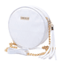 Bolsa Feminina Branco Pequena Redonda Elegante Alça Transversal Santucci