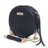 Bolsa Feminina Preto Pequena Redonda Elegante Alça Transversal Santucci