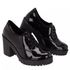 Bota Feminina Com Salto Verniz Preto Confort com Ziper D'mazons