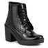 Bota Coturno Feminino Confortável com Salto Verniz Preto Logo do Serrado