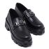 Mocassim Feminino Preto Couro Confort Sola Tratorada Moderno Strak