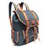 Mochila Casual Mala Viagem Resistente a Agua e Divisória Notebook em Lona e Couro - Azul Jeans