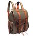 Mochila Casual Mala Viagem Resistente a Agua e Divisória Notebook em Lona e Couro - Verde