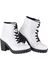 Bota feminina Verniz Branco Damason