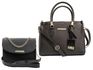 KIT Bolsa Feminina Mão e Transversal Preto + Bolsa Feminina Tira Color Preto Alça Corrente