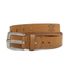 Cinto 40 Mm Soleta De Couro Bufalado Areia- Fivela Envelhecida