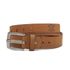 Cinto 40 Mm Soleta De Couro Bufalado Castor- Fivela Envelhecida
