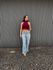 Blusa costa nua helena cherry
