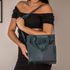 Bolsa Transversal Couro Legítimo Azul Marinho Bolsos Externos - Sem Forro 
