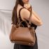 Bolsa Feminina Couro Legítimo Transversal Ombro Média Camel