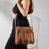 Bolsa Transversal Couro Legítimo Caramelo Bolsos Externos - Sem Forro
