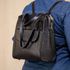 Bolsa Transversal Mochila Feminina Couro Legítimo Preta