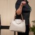 Bolsa Bucket Feminina Couro Legítimo Transversal Off White