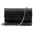 Bolsa Clutch Metalizada em Couro Tiracolo - Preta com Alça Dourada