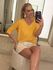 T Shirt Youbasic Manga 3/4 Com Gola V Pequim Amarelo 2409