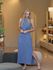 Vestido Youbasic Longo Regata Com Fendas Laterais Azul Jeans 1110 