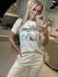 T-shirt Lez a Lez Manga Curta Em Lurex Bege 1107
