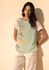 Blusa Lez a Lez Manga Curta Com Frente Estampada Em Bege 1107 