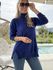 Blusa Lez a Lez Azul Bic Com Gola Alta