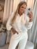 Camisa Manga Longa Bufante Em Crepe Off White 