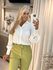 Camisa Manga Longa Bufante Com Pérolas Gola Off White 