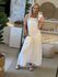Vestido Regata Em Linho 100% Italiano Com Bolsos Jhuli Off White 