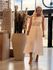Vestido Longo Em Linho 100% Italiano Com Bolsos Helena Off White 1512