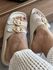 Chinelo Flat Slide Carrano Couro Suede Off White 2909