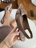 Sapatilha Slingback Laço Ilhós Couro Marrom