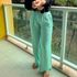 Calça De Linho 100% Italiano Cris Menta