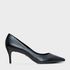 Scarpin Valentina Salto Fino Médio Couro Preto