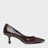 Scarpin Salto Fino Drop Baixo Couro Verniz Marrom Carrano 