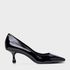 Scarpin Salto Fino Drop Baixo Couro Verniz Preto Carrano 