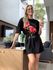 Vestido Lez a Lez Curto Com Mangas 3/4 Preto 0208 