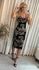 Vestido Lez a Lez Midi Estampa De Coqueiro Preto 3008