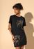 T-shirt Lez a Lez Em Algodão Com Bordado E Paetês Preto 1007