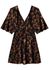 Vestido Lez a Lez Estampado Curto Em Decote V Preto 1310 