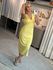 Vestido Midi Reto em Malha com Detalhe Decote Verde