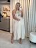 Vestido Midi Em Linho 100% Italiano Cru 