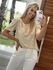 Blusa Estampada Em Viscose Com Pregas Manga Beira-Mar