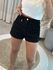 Shorts Sarja Hot Pant Com Elasticidade Preto