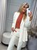 Blazer Boyfriend Em Linho Com Abotoamento Off White 